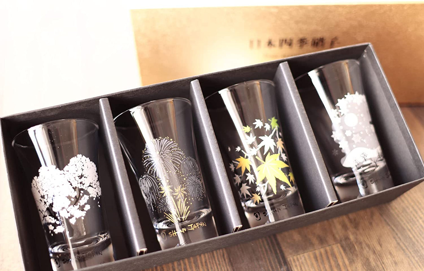 グラス 丸モ高木陶器 冷感日本四季 グラス天開揃