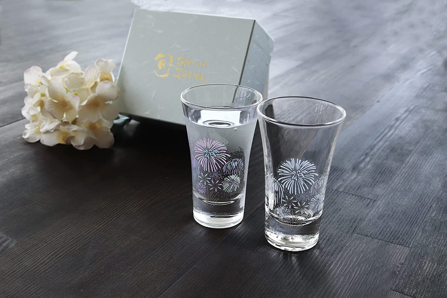 グラス 丸モ高木陶器 冷感花火 グラス天開ペアセット