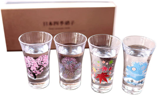 グラス 丸モ高木陶器 冷感日本四季 グラス天開揃