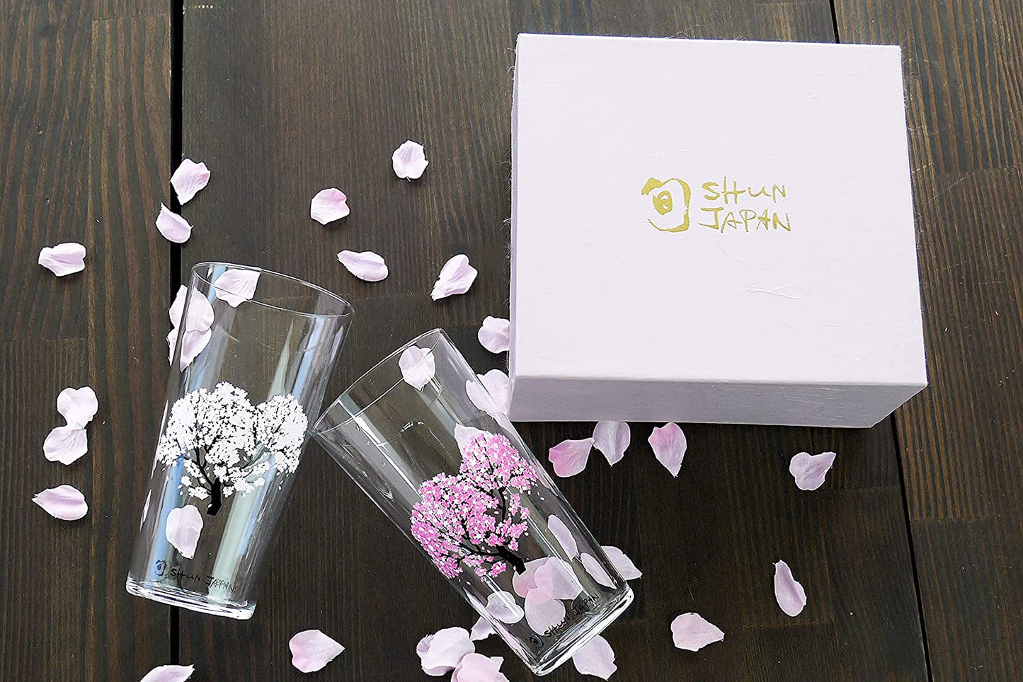 タンブラー グラス 丸モ高木陶器 冷感桜ペアセット