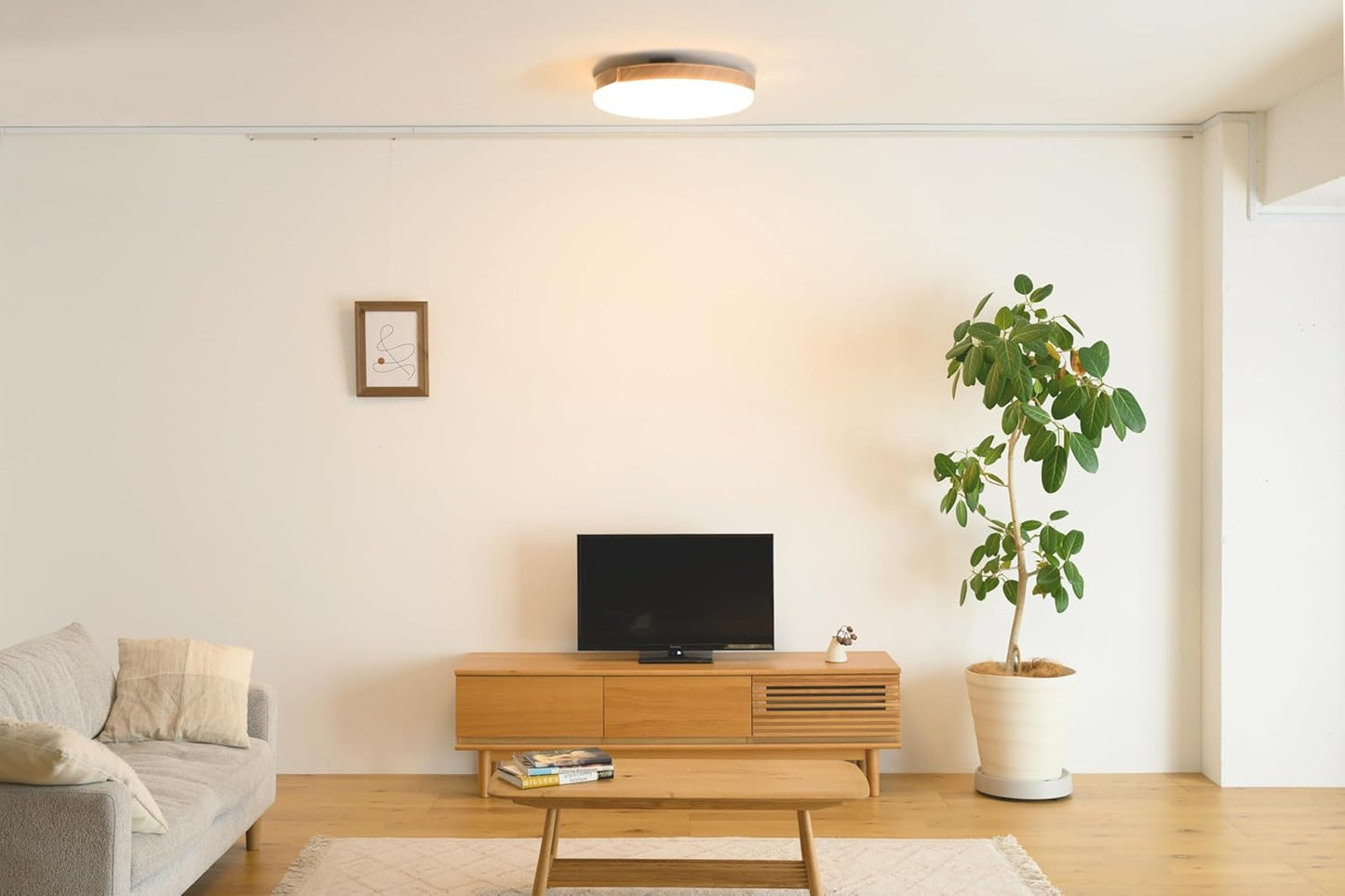 UZUKAZE 3 white FCE-570WH 除菌・脱臭機能付、羽の無いシーリングファンライト 簡単取付 明るさ5,500lm ～14畳 調光調色機能