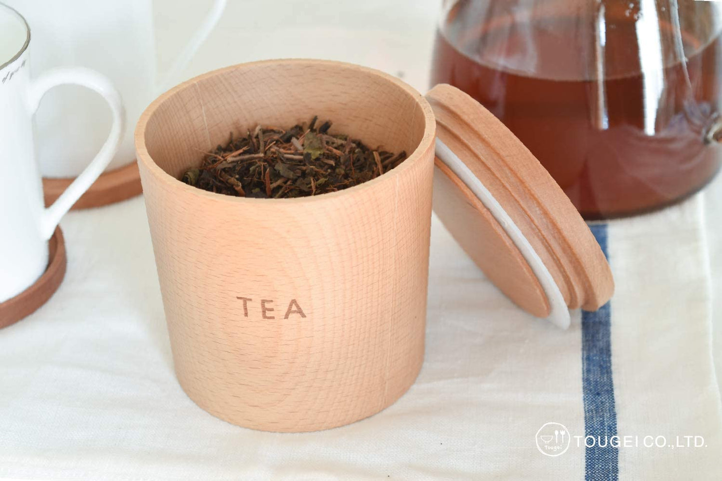 木のキャニスター 籐芸 TOUGEI ティー 250ml