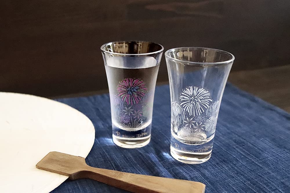 グラス 丸モ高木陶器 冷感花火 グラス天開ペアセット