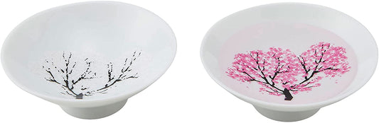 盃 丸モ高木陶器 冷感桜 白平盃ペアセット