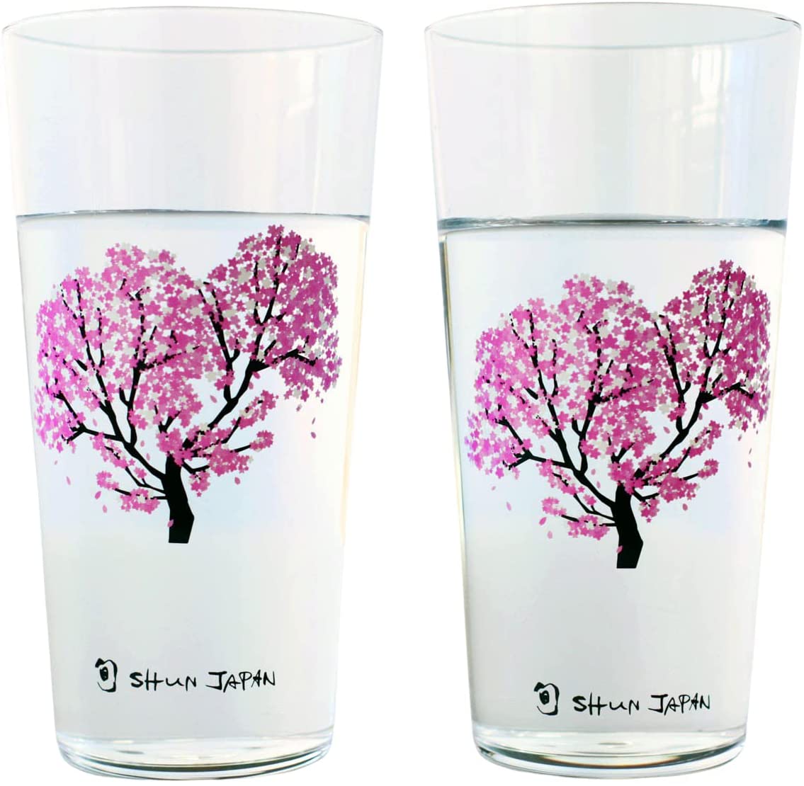 タンブラー グラス 丸モ高木陶器 冷感桜ペアセット