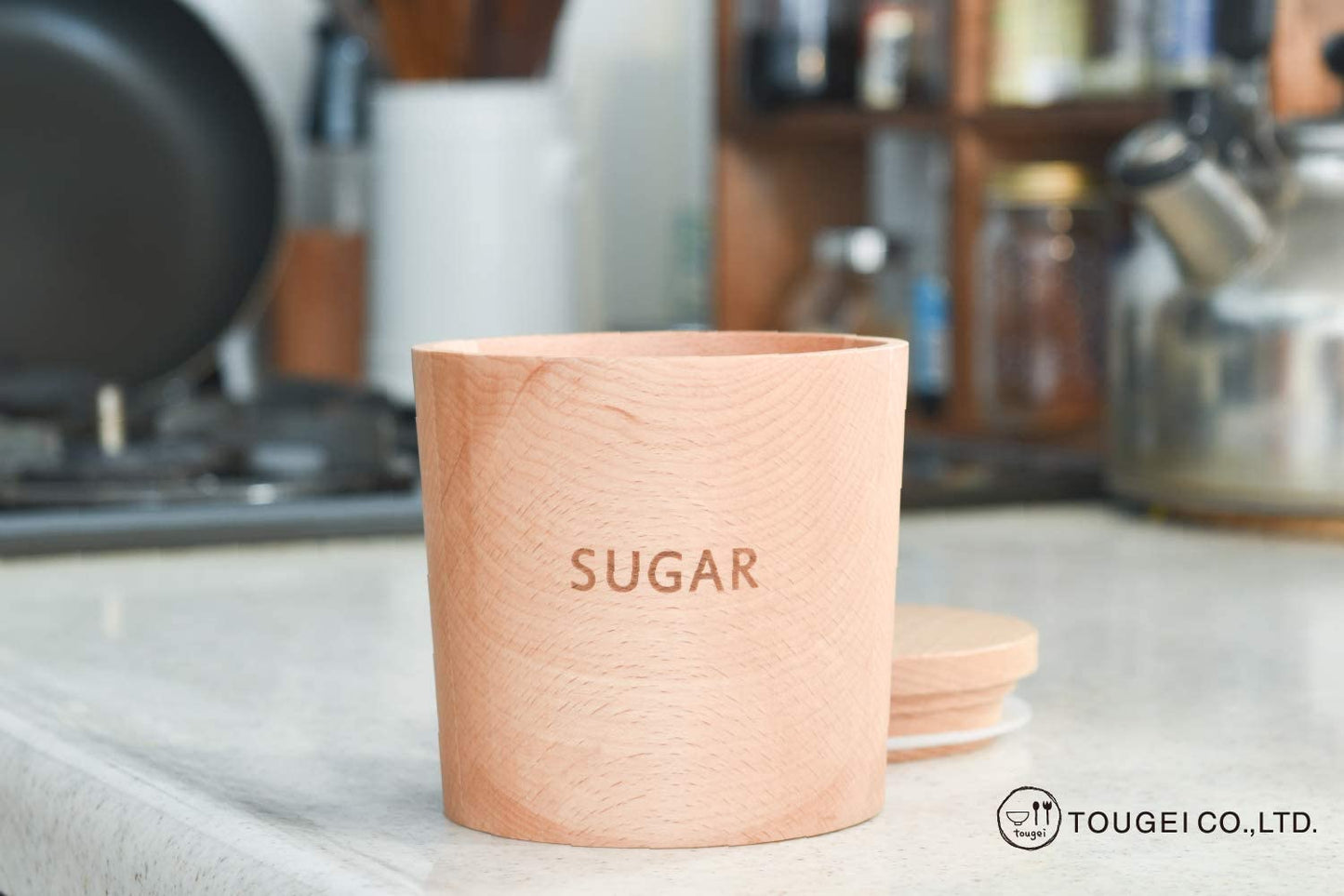 木のキャニスター 籐芸 TOUGEI シュガー 250ml