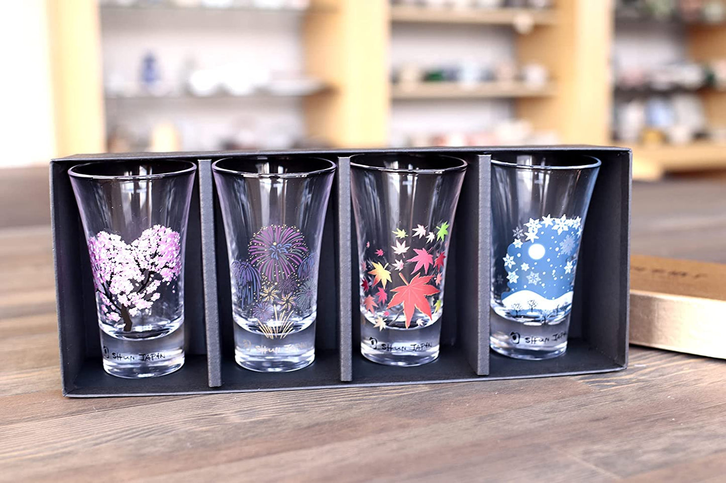 グラス 丸モ高木陶器 冷感日本四季 グラス天開揃