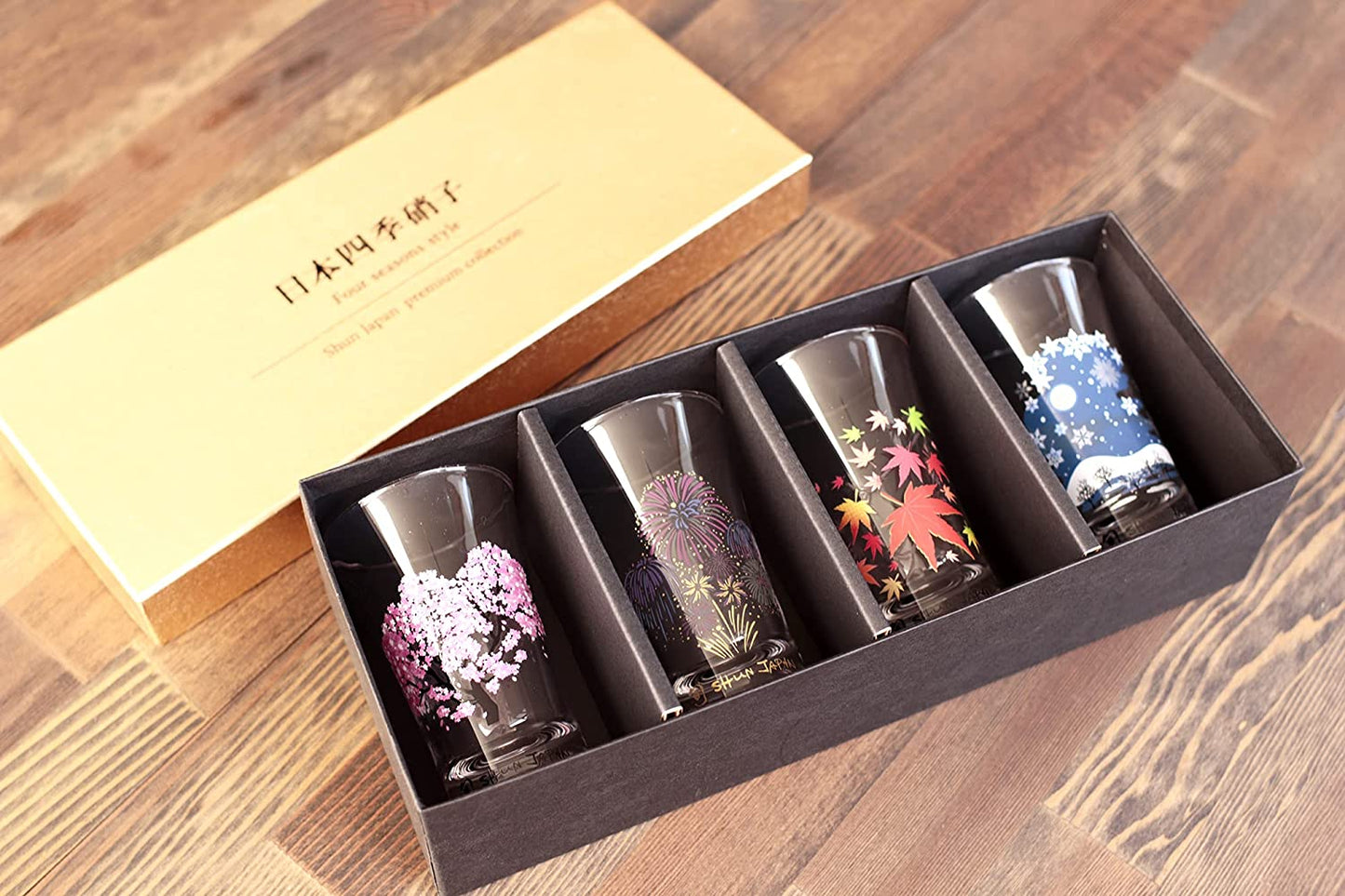 グラス 丸モ高木陶器 冷感日本四季 グラス天開揃