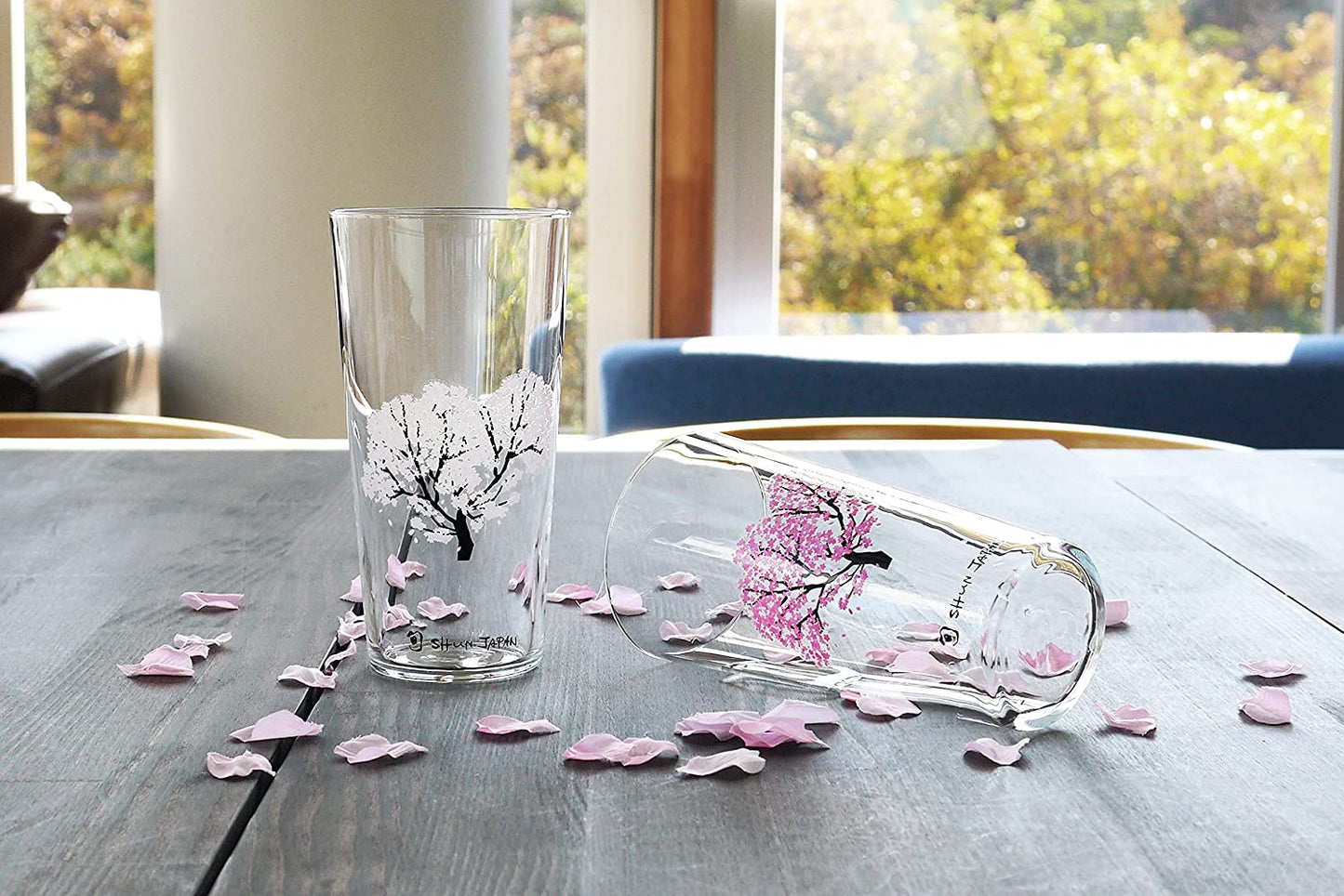 タンブラー グラス 丸モ高木陶器 冷感桜ペアセット